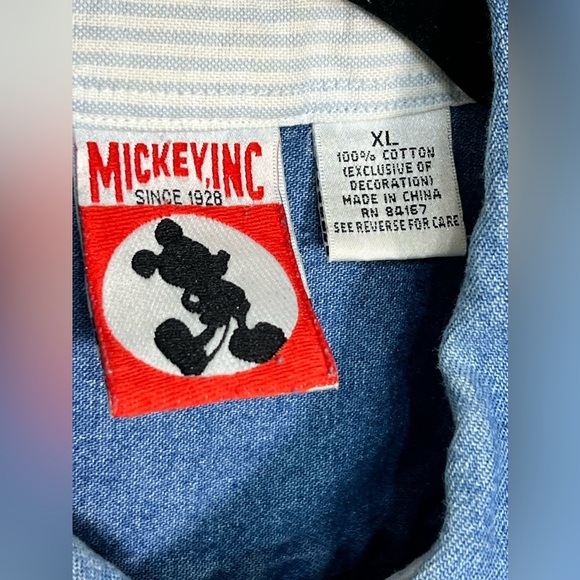 Vintage Mickey Inc. World Reunion Denim Button Down Extra Large - Picture 3 of 9